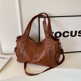 Sac porté épaule femme en simili cuir, bandoulière amovible