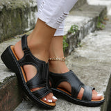 Sandales Compensées Découpées Style Casual