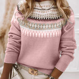 Pull en maille Fair Isle col montant pour femme