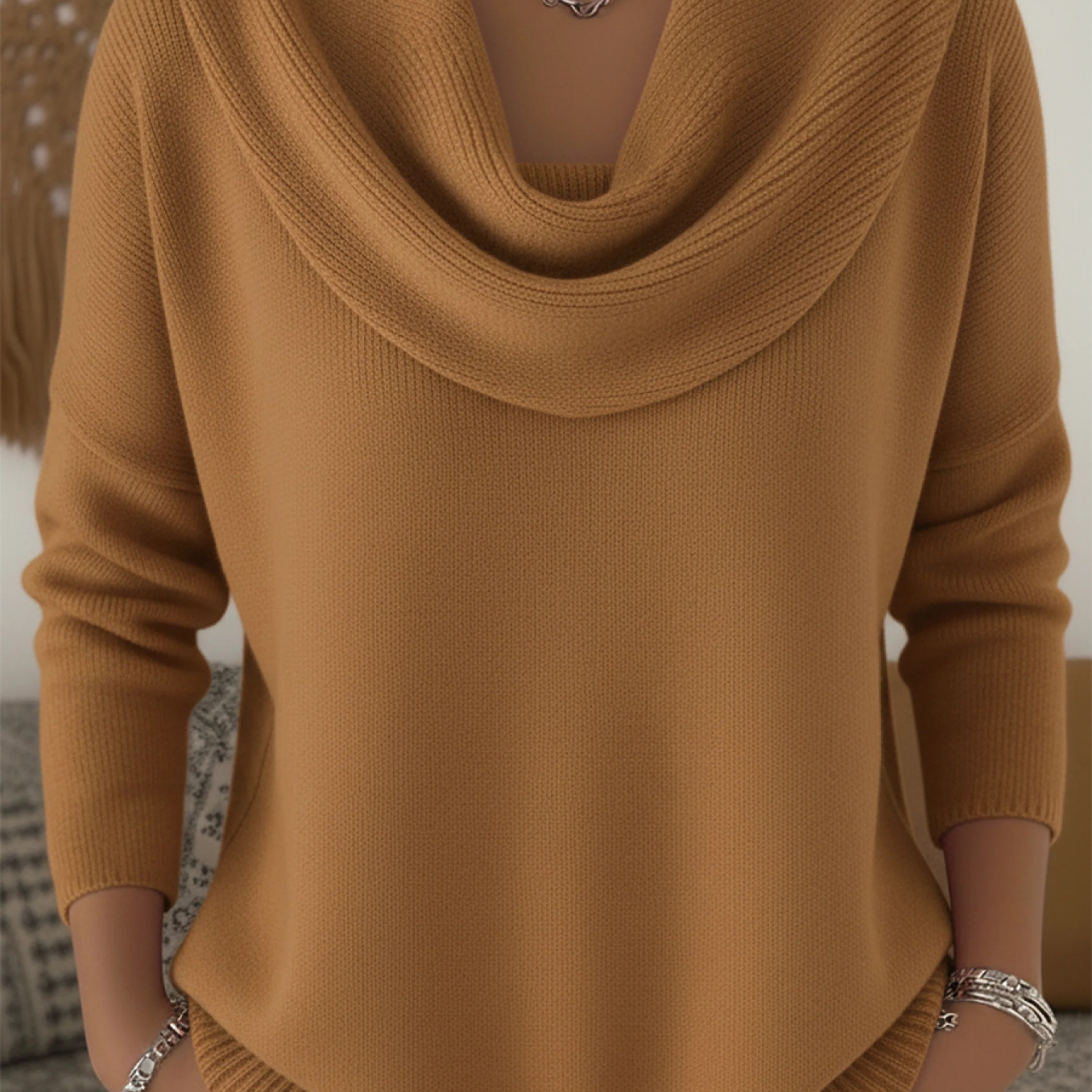 Pull femme en maille côtelée col bénitier
