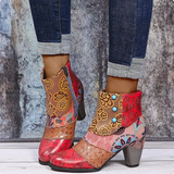 Bottines Patchwork Artistique Talon Confort Style Unique