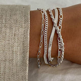 Set de 5 bracelets ajustables en acier inoxydable