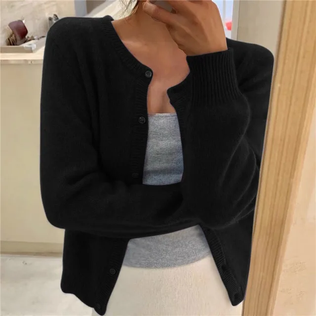 Cardigan Femme Maille Fine – Gilet Boutonné Élégant et Doux