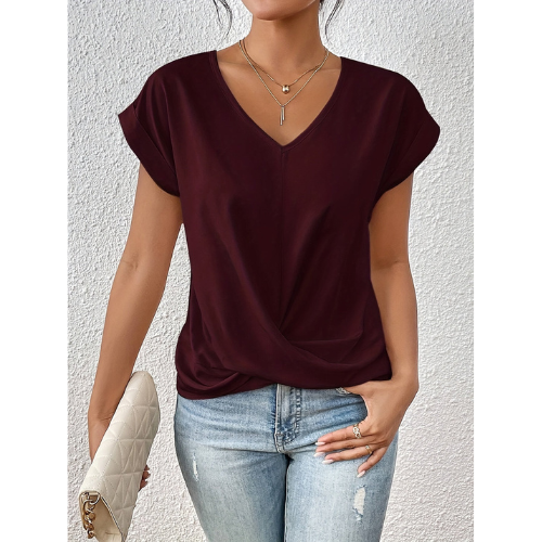 Tshirt Col V Coupe Fluide Confort Quotidien Élégant