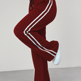 Pantalon femme large à bande latérale contrastée