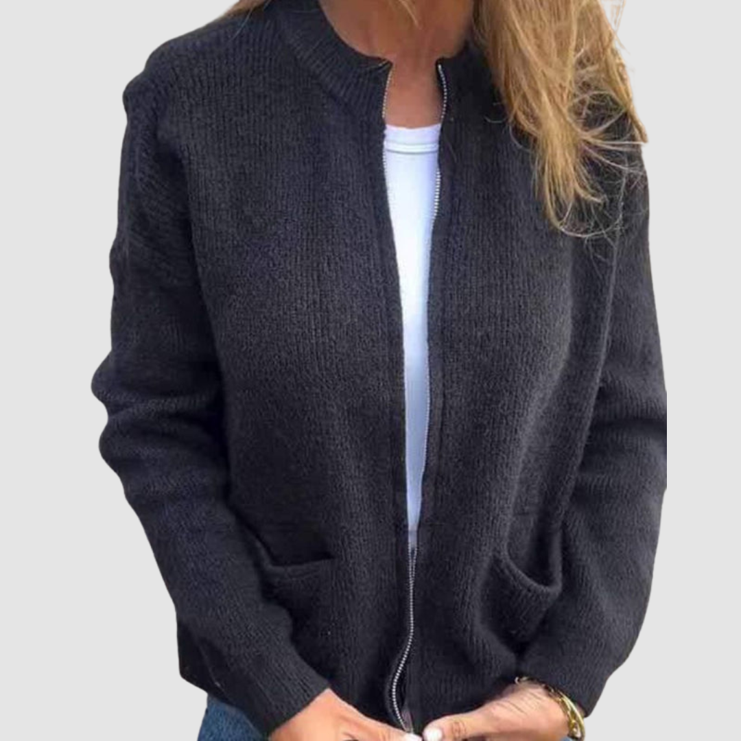 Cardigan Automne Élégant Gris Femme