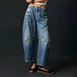 Pantalon Ample à Jambes Fuselées et Poches