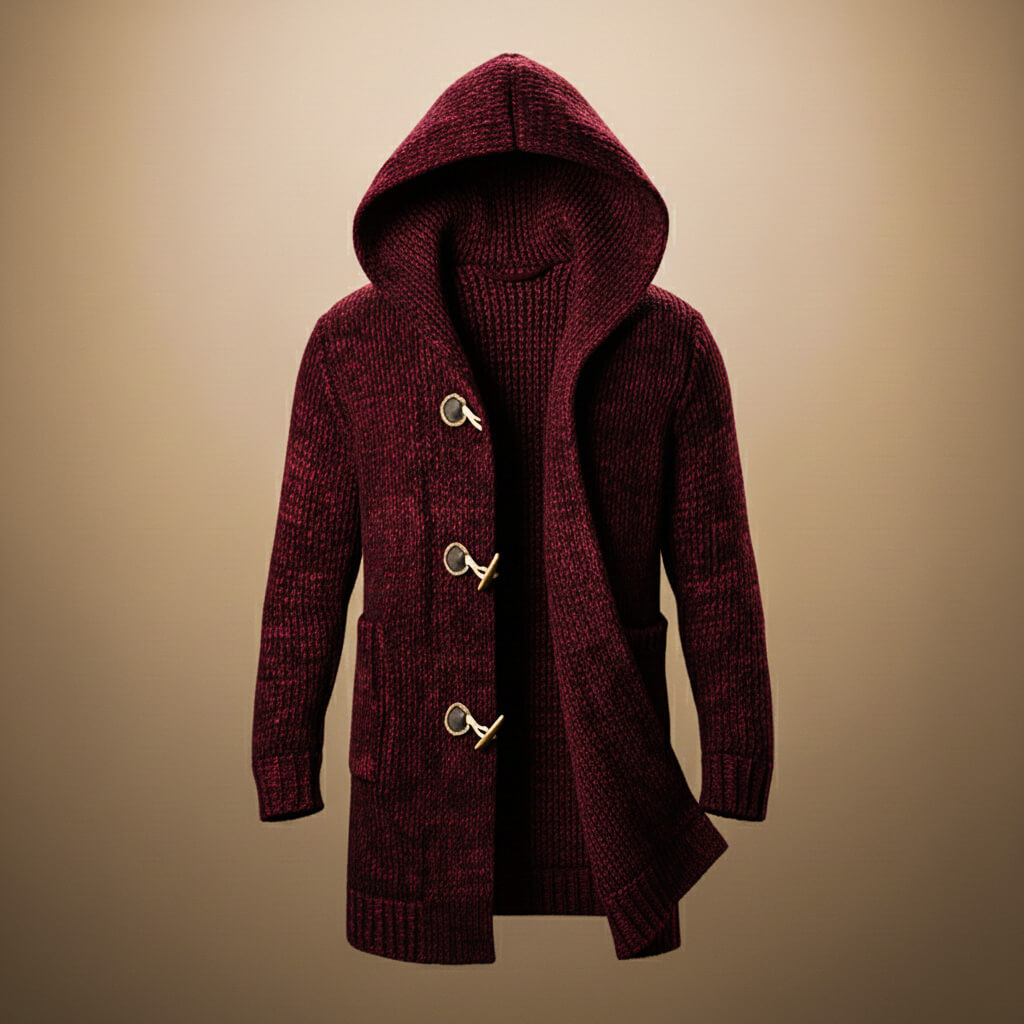 Adrian | Cardigan Capuche Laine & Maille Hiver