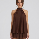 Robe Courte Dos Nu à Col Noué