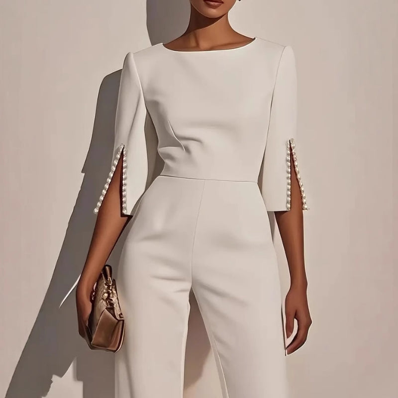 Elegant Jumpsuit Med Cape Ærmer Moderne Stil