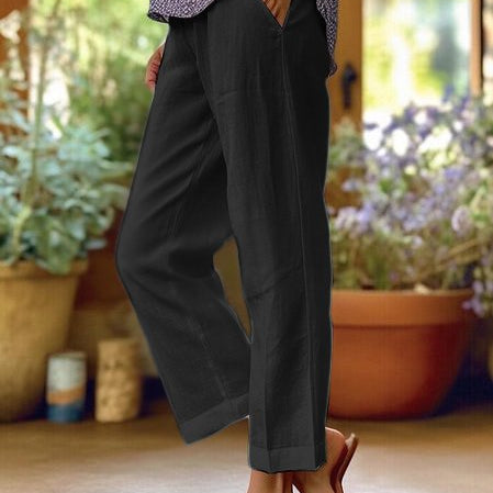 Pantalon en Lin Coupe Droite