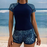 Ensemble de Bain Femme Manches Courtes et Short Imprimé