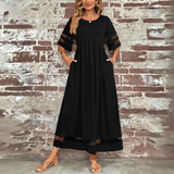 Robe Longue Classique Noire Femme