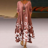 Robe Maxi Bohème Asymétrique Imprimé Floral Élégance