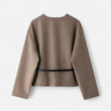 Pull Femme Croisé Élégant avec Ceinture