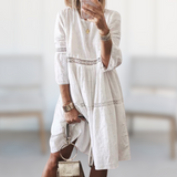 Robe Chemise Midi à Taille Nouée