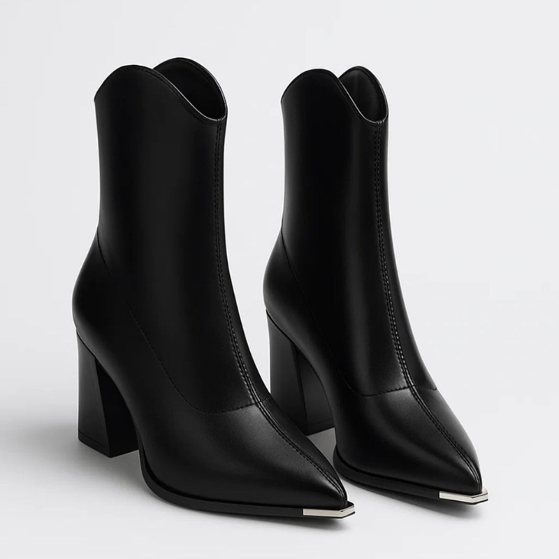 Bottines Pointues à Talon pour Style Élégant