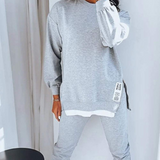 Ensemble Jogging Oversize Superposé Sweat Pantalon Style Casual Moderne