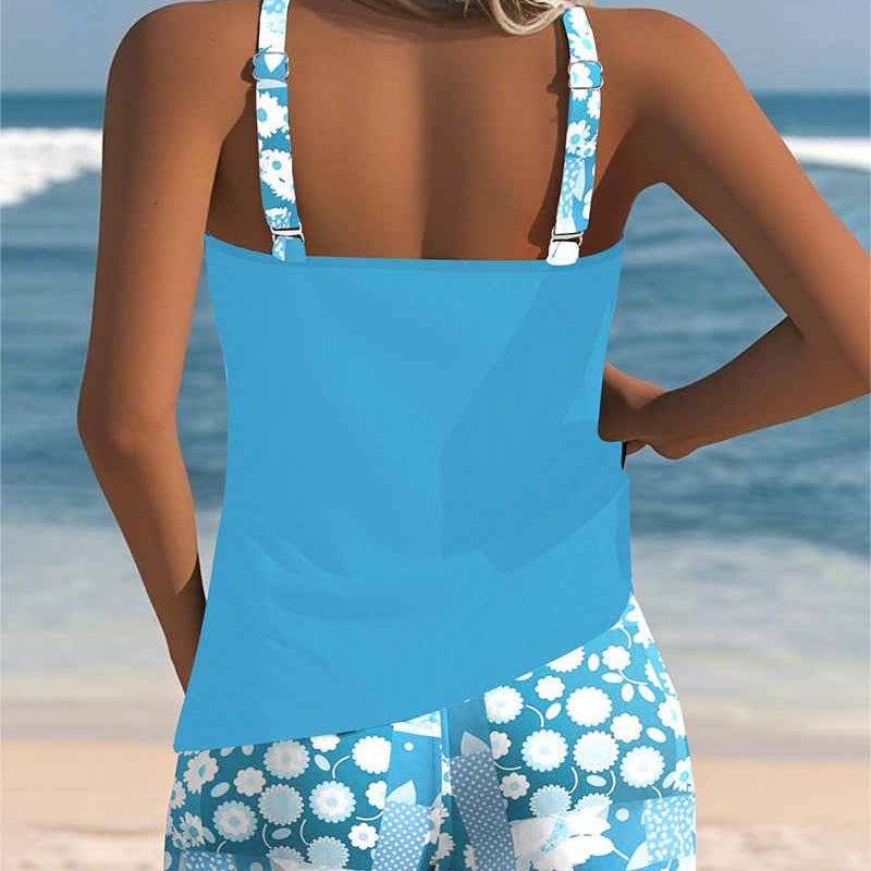 Ensemble Femme Débardeur à Bretelles et Short Fleuri