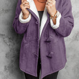 Manteau Polaire Capuche Boutonné Chaud Confort Hiver