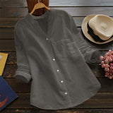 Chemisier Femme Coton Boutonné – Blouse Élégante et Légère