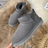 Bottines Fourrées Courtes Confort Doublure Chaude Style Hiver