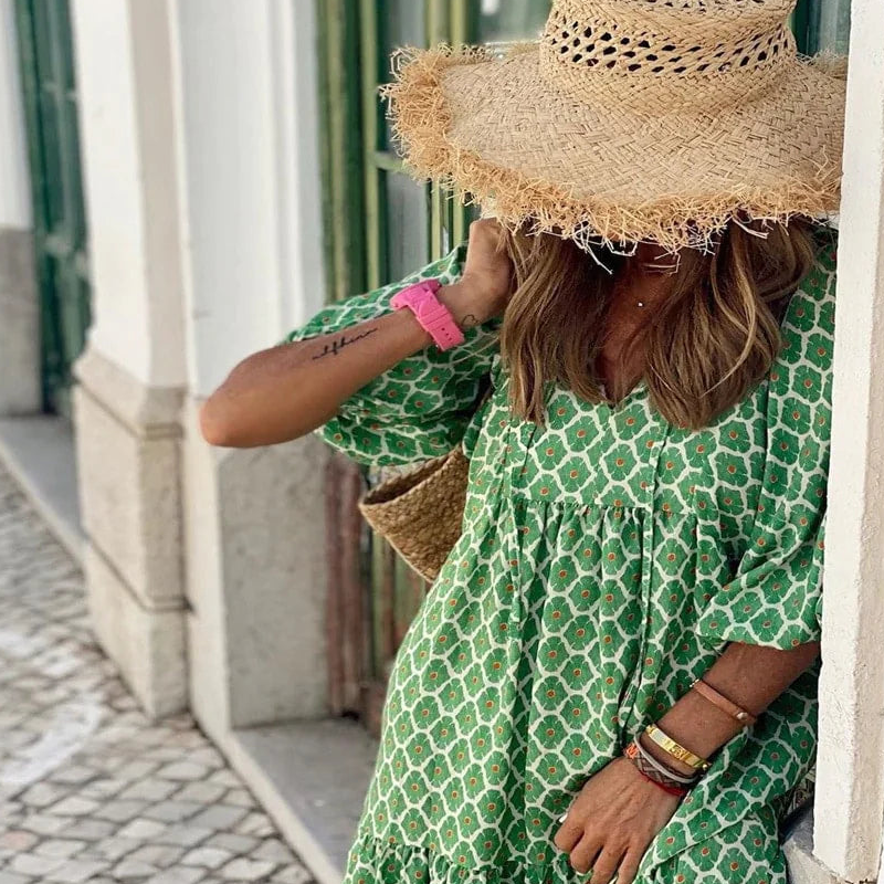 Robe Femme Longue Bohème – Robe Maxi Imprimée