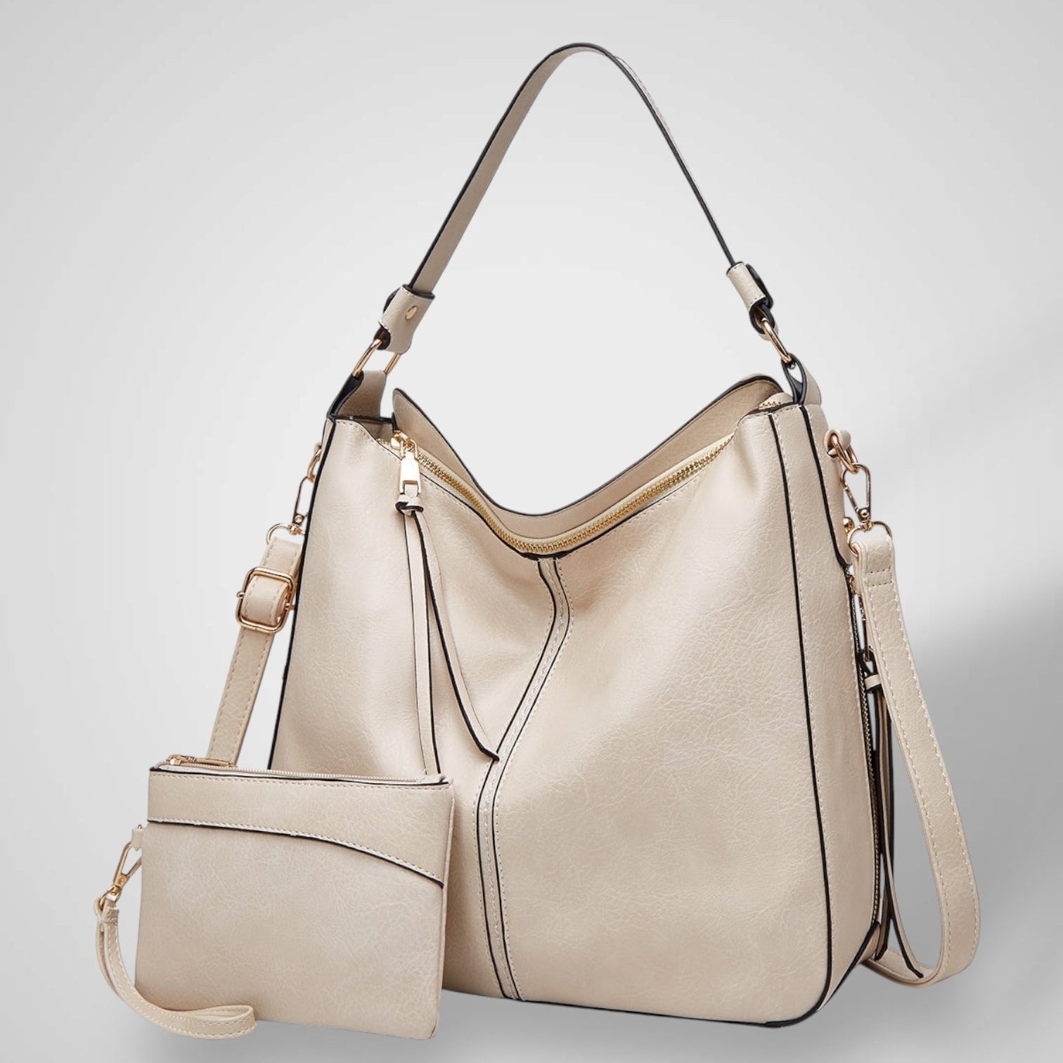 Sac En Cuir Élégant Noir Femme