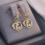 Boucles d'oreilles créoles cœur avec initiale, femme