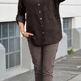 Chemise Décontractée Manches Retroussables Confort Élégance Urbaine