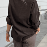 Chemise Décontractée Manches Retroussables Confort Élégance Urbaine