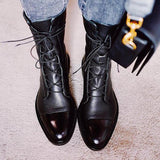 Bottines Femme Lacets Élégantes – Bottes Classiques Chic