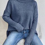 Pull Automne Élégant Vert Femme