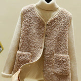 Gilet Femme Sans Manches Doux Boutonné