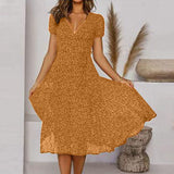 Robe Midi Fleurie à Col V