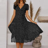 Robe Midi Fleurie à Col V