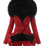 Parka Femme Hiver Fourrure à Capuche Coupe Cintrée
