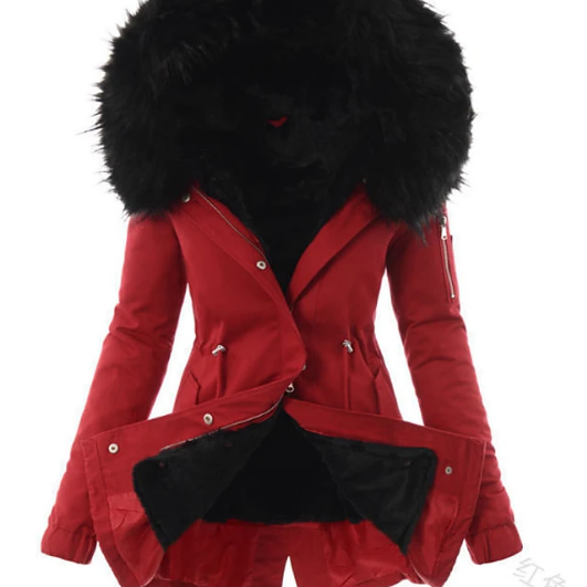 Parka Femme Hiver Fourrure à Capuche Coupe Cintrée