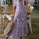 Robe Midi Fleurie à Col V