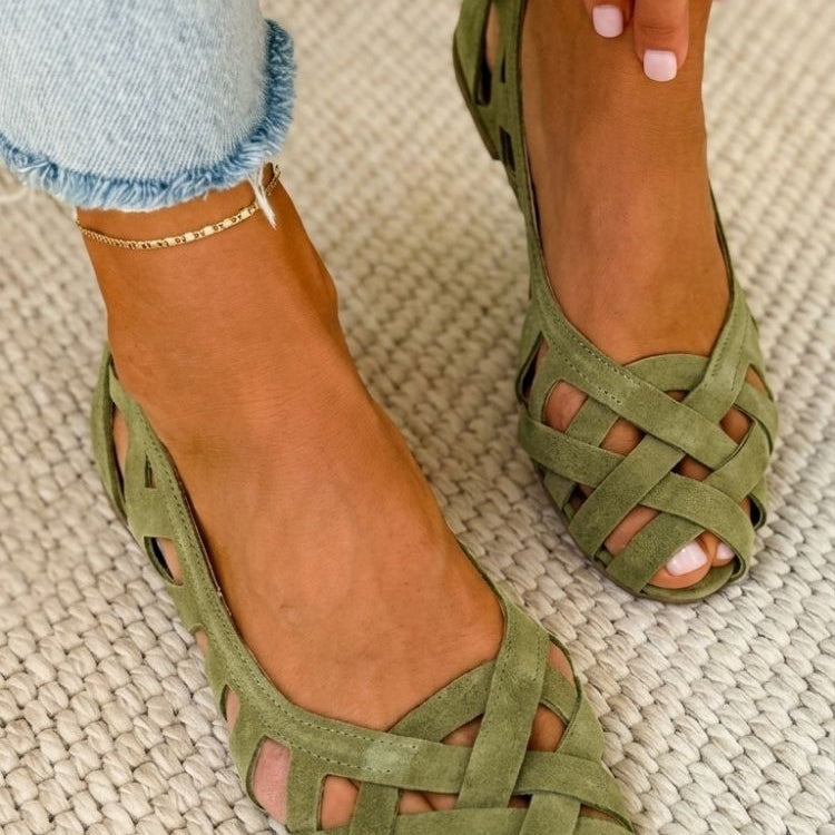 Sandales d'été tressées pour femme à brides croisées
