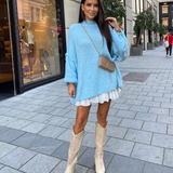Bottes Hautes Suédées Élégantes Talon Confort Style Chic