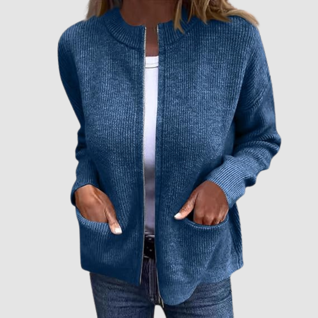 Cardigan Automne Élégant Gris Femme