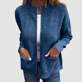 Cardigan Automne Élégant Gris Femme
