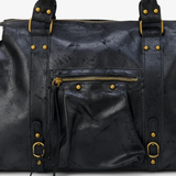 Sac cabas en cuir vieilli clouté pour femme