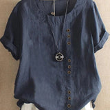 Blouse Lin Femme Boutonnée – Haut Été Léger et Élégant