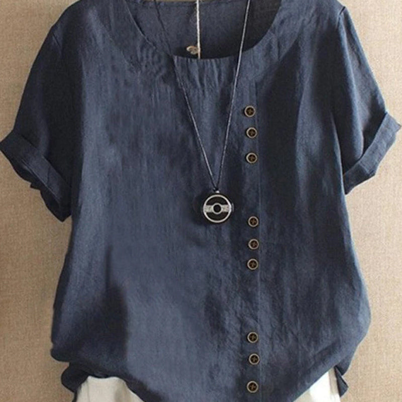 Blouse Lin Femme Boutonnée – Haut Été Léger et Élégant