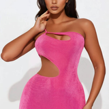 Robe Longue Asymétrique Découpe Sculpturale Élégance