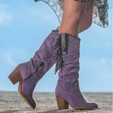 Bottes Bohème Franges Talon Style Western Chic