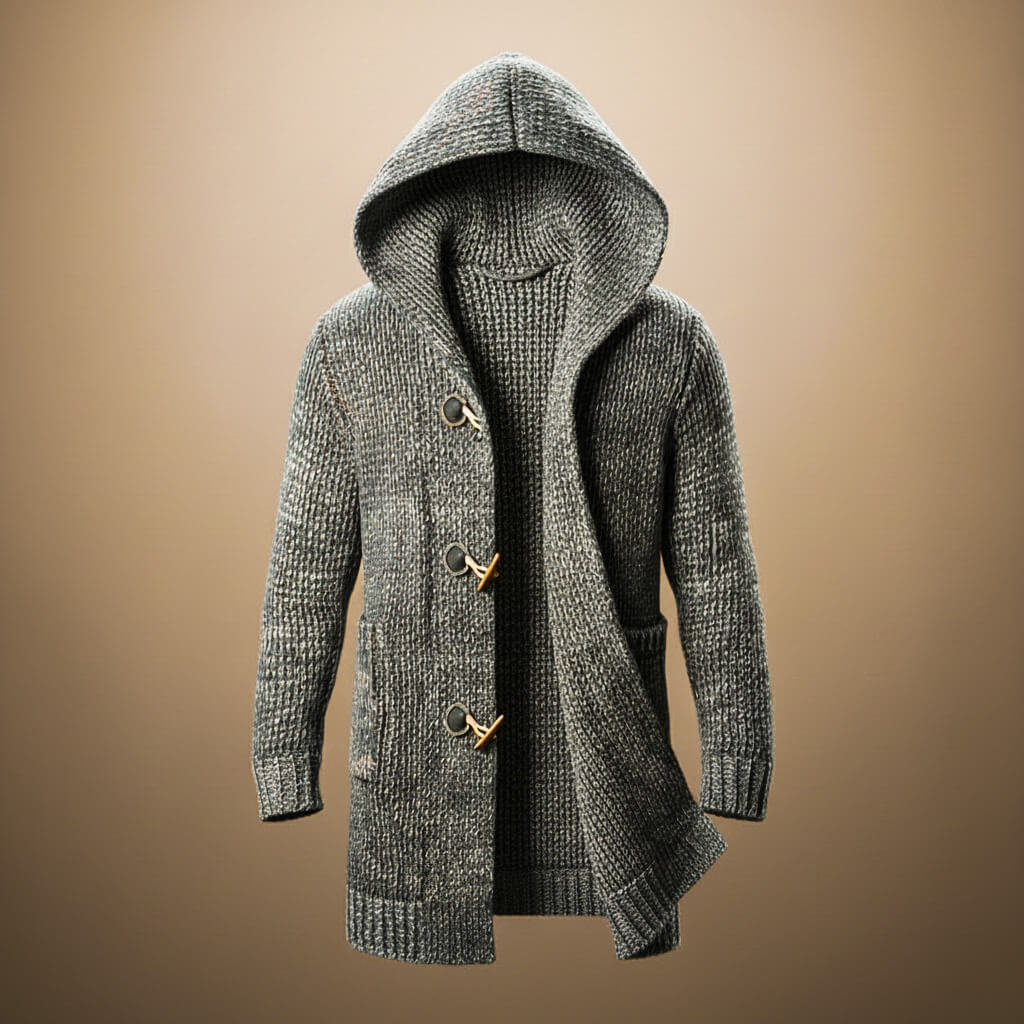 Adrian | Cardigan Capuche Laine & Maille Hiver