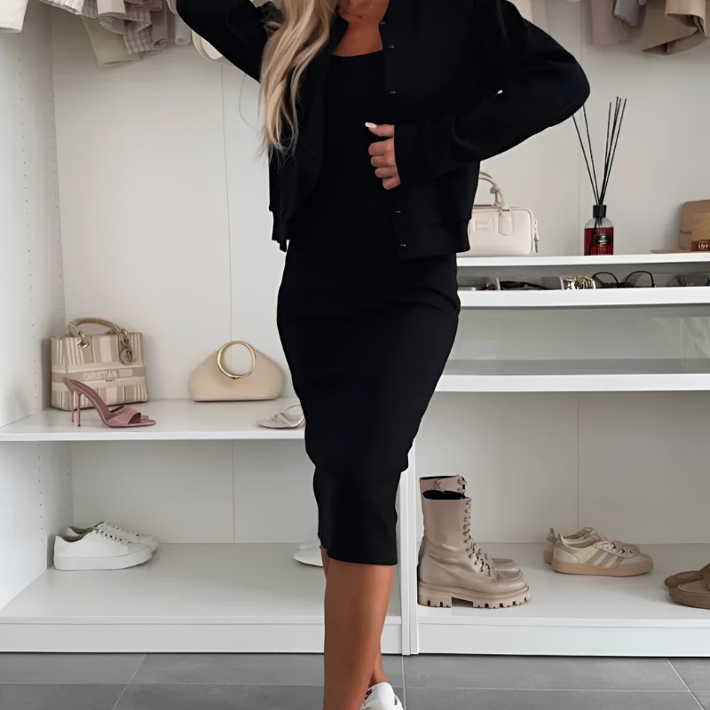 Ensemble Jupe Midi Veste Casual Chic